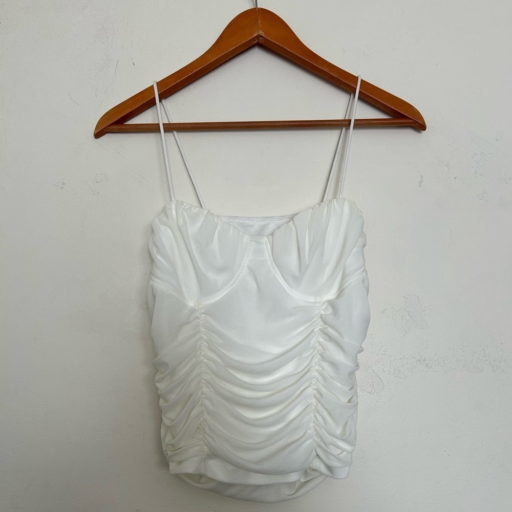 Ruched mesh cami top